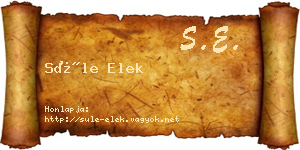 Süle Elek névjegykártya