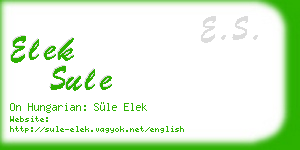 elek sule business card